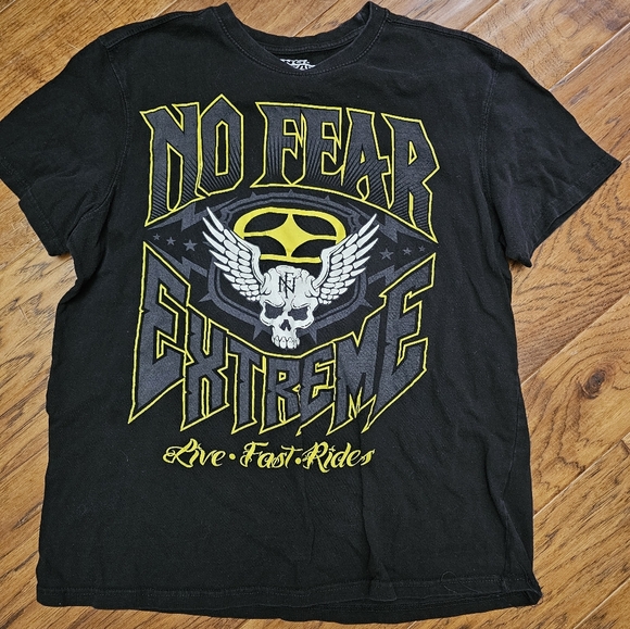 NO FEAR black and yellow shirt sz L - Picture 1 of 2